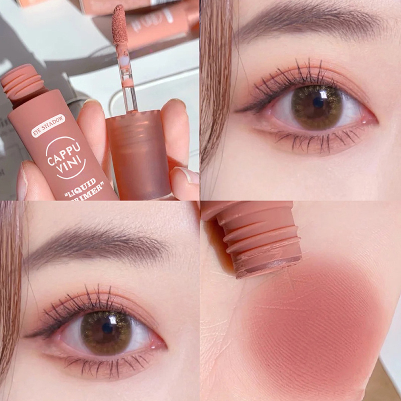 6 Colors Matte Liquid Eyeshadow Milk Tea Blush Velvet Cheek Blush