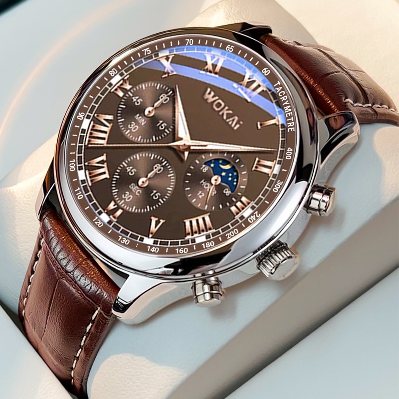Men Watch Luxury belt Fashion quartz watches Men's Rome Business Student Sport waterproof glow-in-the-dark clock